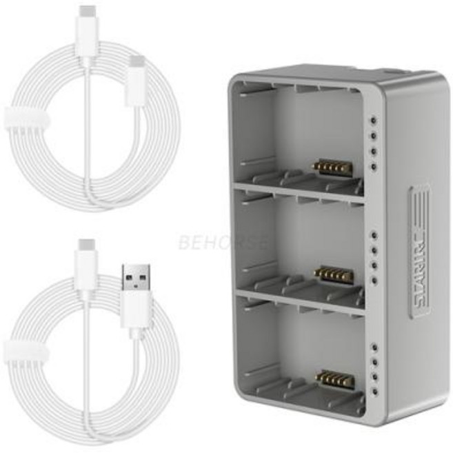 DJI 미니 3 프로 고속 충전 허브용 드론 배터리 충전기 미니 4 프로 미니 3 3 방향 USB C타입 신제품, 1) 라이트 그레이