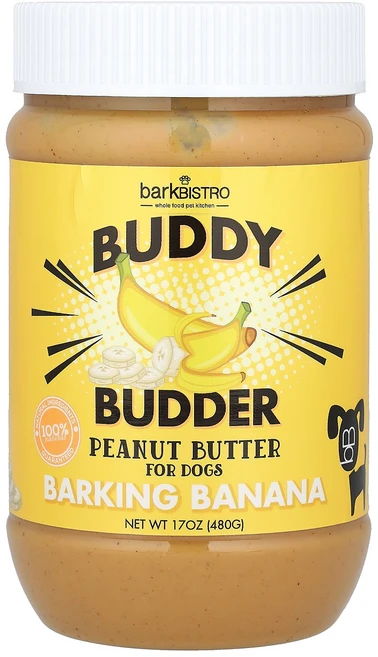 Bark Bistro Buddy Budder 땅콩 버터 반려견용 껍질 바나나 480g(17oz) Bistro (바크 비스트로), Bark Bistro, Buddy Budder, 땅콩, 480g, 1 - 쿠팡