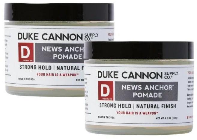 듀크 캐논 뉴스 앵커 파이버 포마드 - 스트롱 홀드 내추럴 매트 마감 4.6온스2팩, Sandalwood & Citrus Hints, 4.6 Ounce (Pack of 2), 100g - 쿠팡