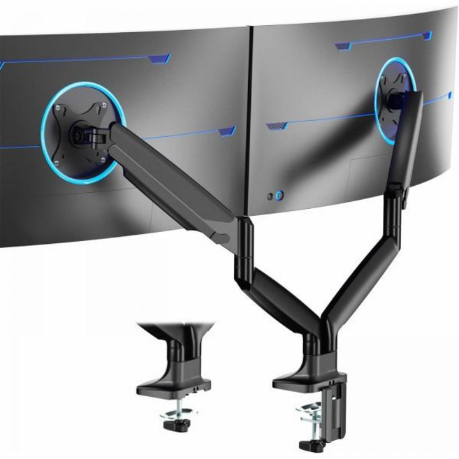 VIVO Premium Aluminum Heavy Duty Dual Monitor Arm for Ultrawide Monitors up to 40 inches and 30 lb, Black_Up to 40" Screens