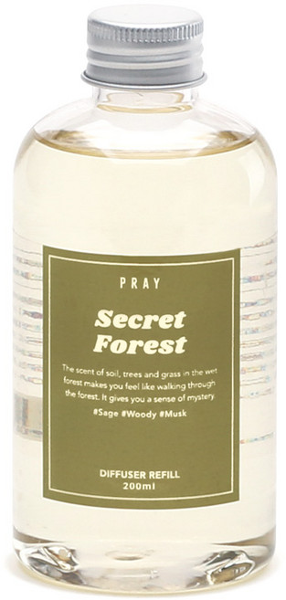 프레이 디퓨저 리필액 실내 화장실 방향제 200ml, 시크릿포레스트, 1개