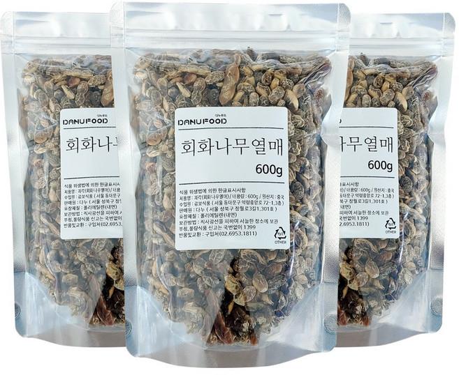 다누푸드 회화나무열매 차 괴각, 3개, 600g