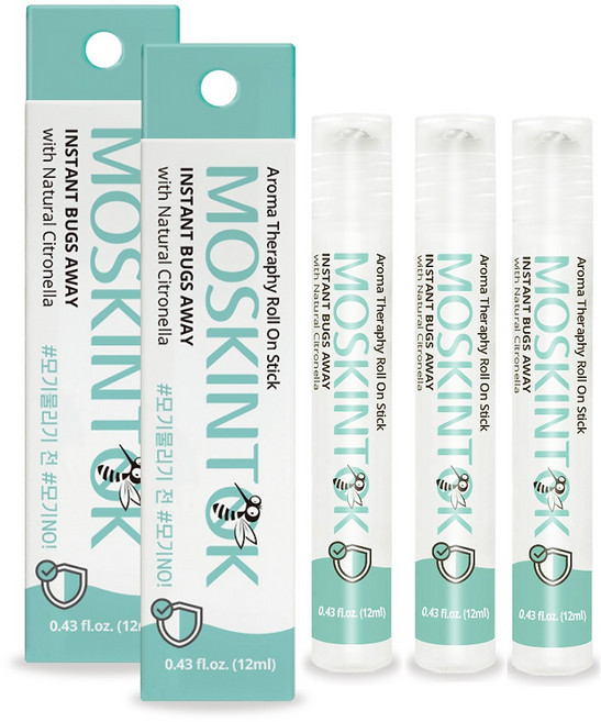 모스킨톡 아로마테라피 벅스어웨이 롤온스틱, 3개, 12ml