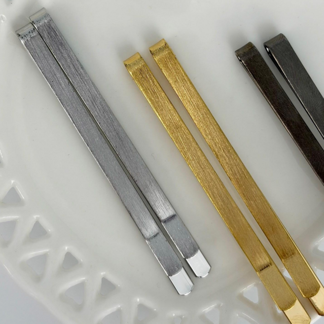 고퀄리티 심플 기본 무광 메탈 매트 실핀 대 2p 세트 Made in Korea 한국 생산 (3color)