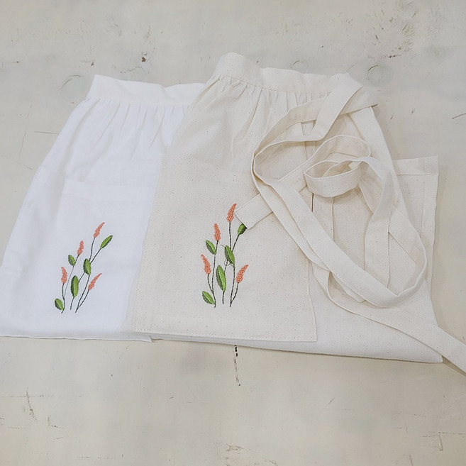 광목 자수앞치마, 백아이, 1개