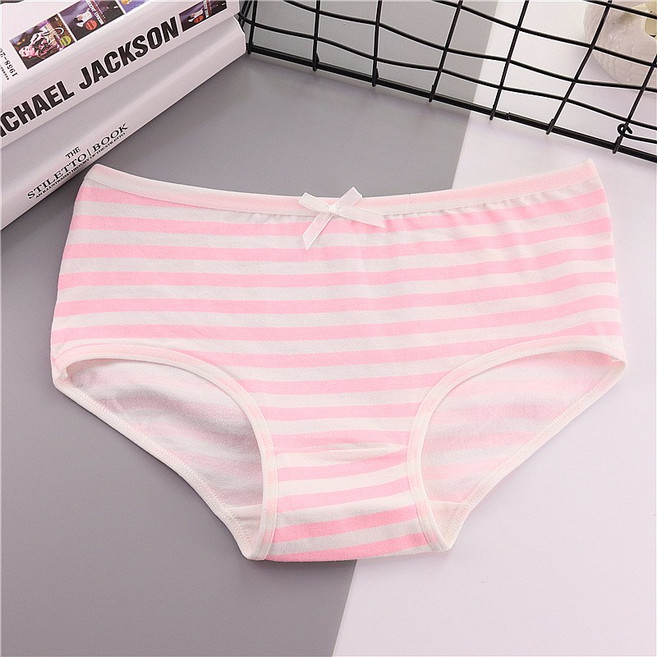 아리샵 여성용 스트라이프 면리본 데일리 팬티
