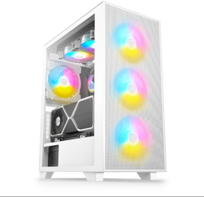 데이븐 DAVEN APEX V2 컴퓨터 PC 케이스 (화이트), 1개, 화이트케이스6구팬장착