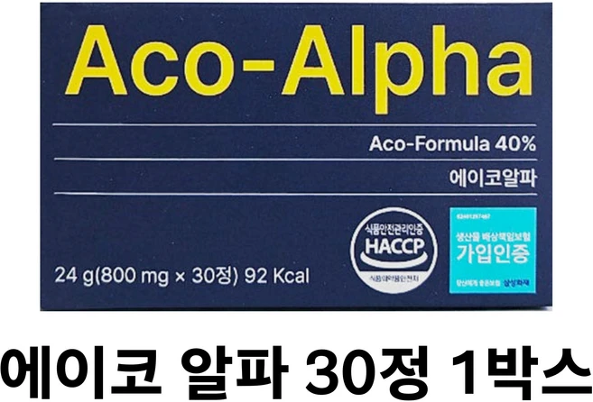 [본사 정품] 키리서치 에이코알파 : Aco-Alpha : 아르기닌 초유 칼슘 황기 츄어블 식약처 haccp 인증, 1박스, 30정 - 쿠팡