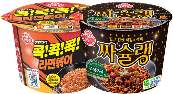 오뚜기 용기면 2종 6개씩(콕콕콕 라면볶이+짜슐랭), 1개