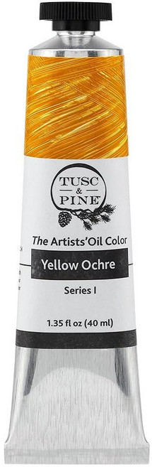 Tusc & Pine 아티스트 오일 페인트 - 티타늄 화이트 (아마씨) 40ml 황변 없음 풍부하고 크리미 한 일관성 최대 안료 부하 소량 가공 페인트 전문 아티스트, 1개(1개입), 옐로우 오커