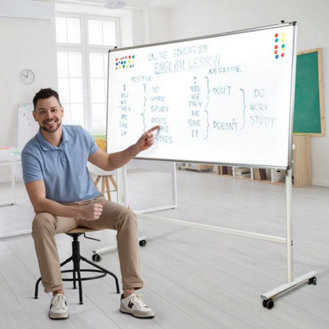 이동식 보드 스탠드형 자립형 거치대 자석 보드 칠판 학습용 높이 조절 철제