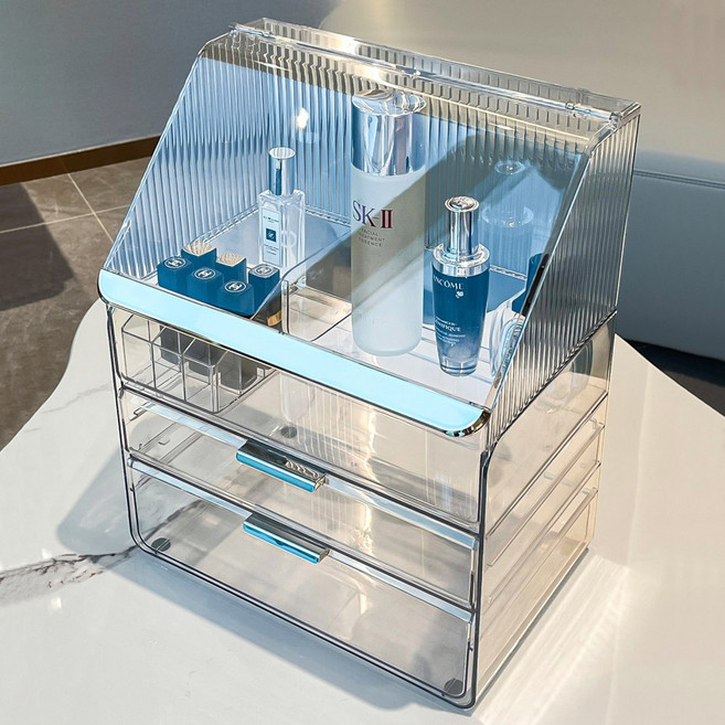 쿠팡품절대란 루시아이 미드센추리 모던 대용량 화장품 정리함, 1개, 투명