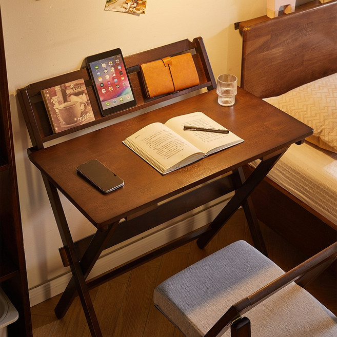 에코소라노 가정용 접이식 다용도 원목 책상 테이블, 월넛 RF-1646-W-80