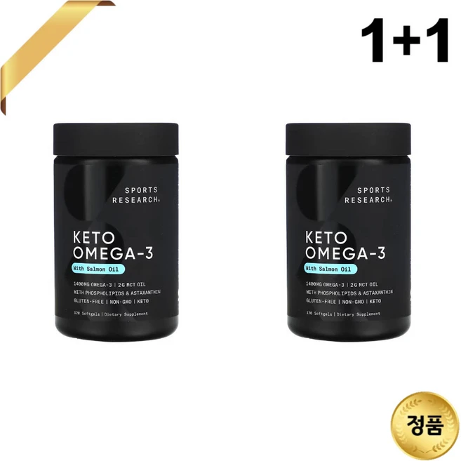 1+1 스포츠 리서치 케토 오메가3 2760mg 120 소프트젤 홍연어 오일 아스타잔틴, 120정 - 쿠팡