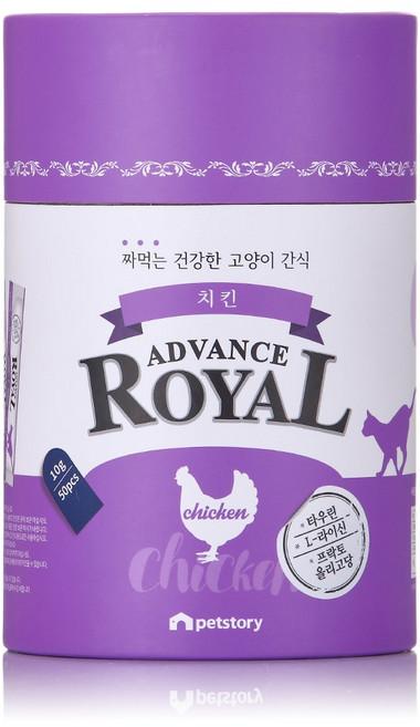 로얄 어드밴스 스틱 짜먹는 고양이간식, 50개, 10g, 치킨