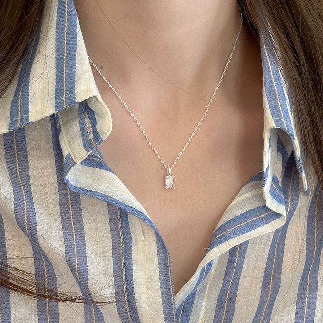 FANSYLI 여성 패션 목걸이 큐빅 펜던트 체인 목걸이 재물운 목걸이 우정목걸이 Rt2603M27