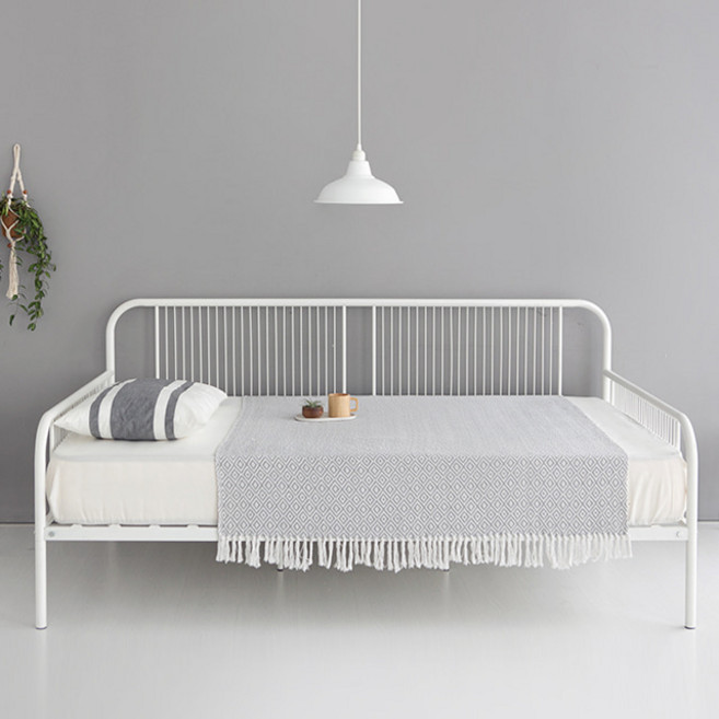 마켓비 GALDA 철제 침대 싱글사이즈 S 100x200, 에그화이트 4956.9275 프레임만