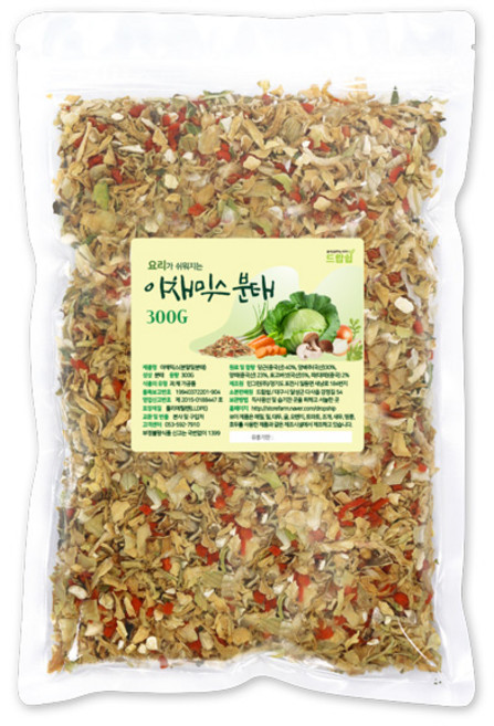 드랍쉽 야채믹스 분태 300g 건조 야채 후레이크 계란찜 라면 건더기 스프 죽, 1개