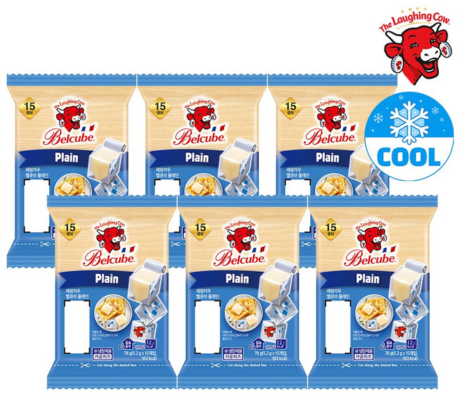 래핑카우 벨큐브 플레인 15큐브, 78g, 6개