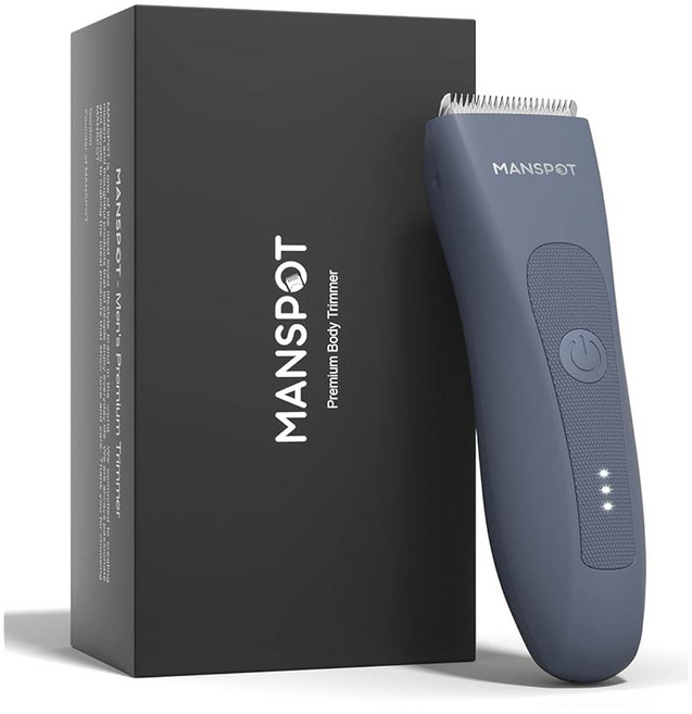 맨스팟 맨스케이프 헤어 마감 트리머 남녀 공용 퍼빅 전동 볼 트리머 면도기 저자극 세라믹 블레이드 헤드 방수 습식/건조 사타구니 20회 사용, Airy Blue, 1개