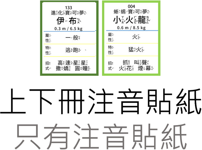 繁中原創正版 898隻大集合 寶可夢大圖鑑 上下冊 附注音貼紙DIY 兒童寶可夢圖鑑, 上下冊注音貼紙(無書,有書有貼紙選套組）