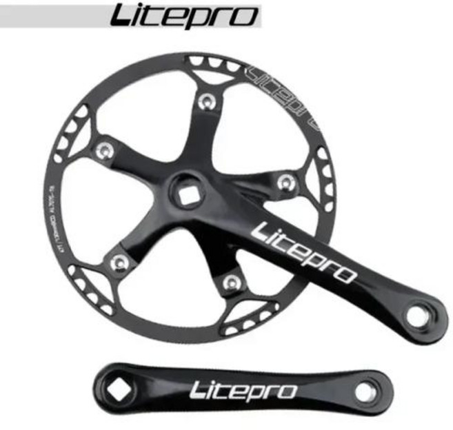 자전거 부품 Litepro 스퀘어 커넥팅 로드 크랭크셋 130 BCD 체인링 45T 47T 53T 56T 58T 자전거 크랭크 및 체인휠 그래블 바이크용, 30) Black - 58T, 1개