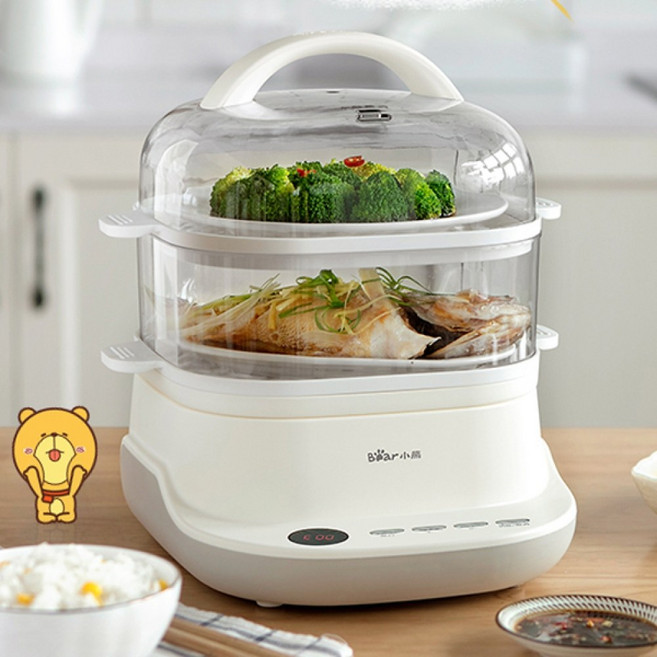 (해외직구)Bear 가정용 2단 6L 대용량 다용도 찜기, 단품, 상세 참조