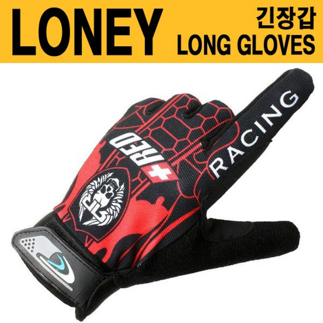 로니 스파이더 라이더장갑 사이클장갑 자전거장갑, 레드, 1개