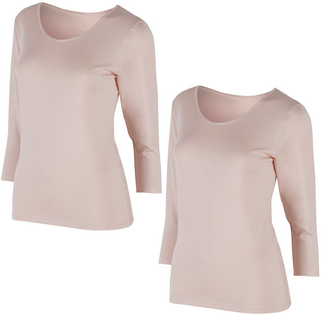 예스플러스_국내산 자연섬유 간절기 여자 상의내의 2P/피부에 부드러움/빅사이즈 추가