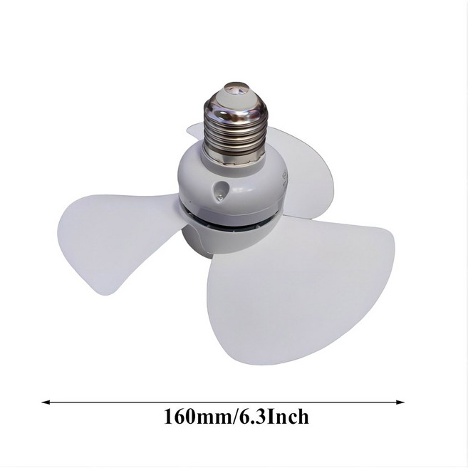 소형 소켓 E26 스크류 천장 선풍기 리모컨 조용하며 풍량 인치 미니, 10W, 85-265V, A without base