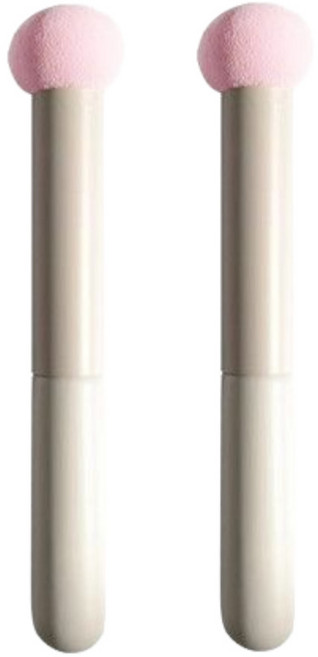 (우후) 미니 둥근 컨실러 스폰지 브러쉬, 2개, 퐁퐁핑크
