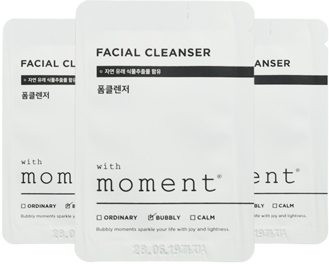 위드모먼트 일회용 폼클렌저 여행용 휴대용 폼클렌징 세안제, 100개, 3ml