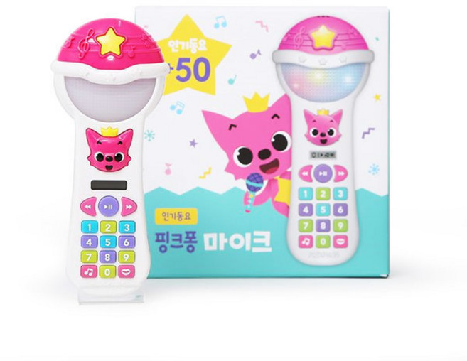 핑크퐁 마이크 완구 인기동요, 혼합색상, 1개