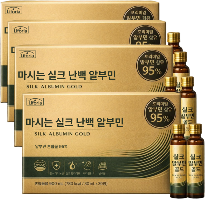 리포리아 마시는 실크 난백 알부민 식약청인증받은상품 [6개 구매 시 리포좀 알부민 킹 스틱 증정], 4박스, 30회분