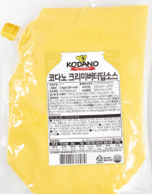 제이케이푸드 코다노 크리미 버터딥소스 2kg, 1개