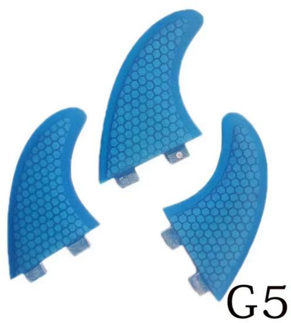 BiLong FCS FINS 서프보드 핀 트라이 핀 G5 사이즈 3 핀 유리 섬유 성능 코어 탄소 바디 보드 부기 보드, 08 G5blue