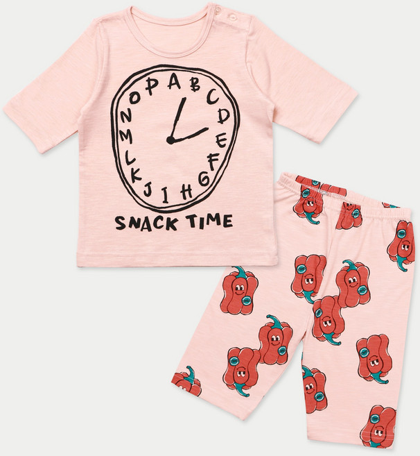 멜리스 국내생산 타임 유아동 7부 코튼모달 내의 실내복 상하의 세트