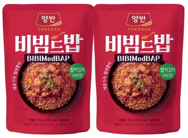 양반 비빔드밥 참치김치 250g 2개 간편식