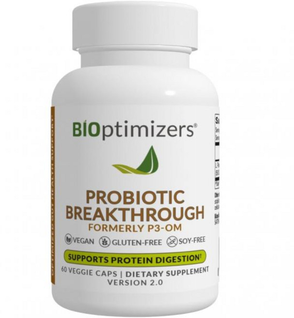 력 높이 방법 P3OM 단백질 분해 전분 프로바이오틱 소화 건강 락토바실러스 플란타룸 남성과 여성 팽만감 장, 60개 (1팩)