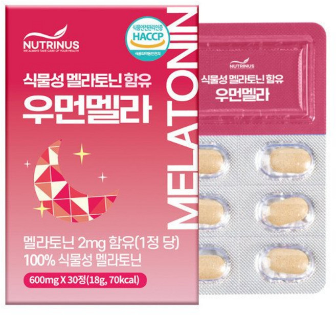 여성용 식물성 멜라토닌 2mg 미국산 피스타치오 우먼멜라 트립토판 테아닌 타트체리 이노시톨 철분 30정 뉴트리너스, 여성용 식물성 멜라토닌 2mg 미국산 피스타치오 우먼멜, 1, 18g