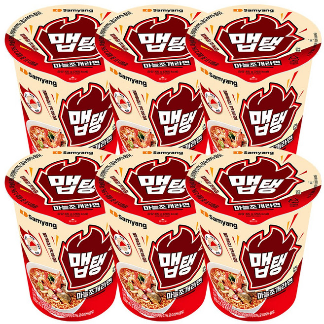 삼양 맵탱 마늘조개라면 65g, 6개