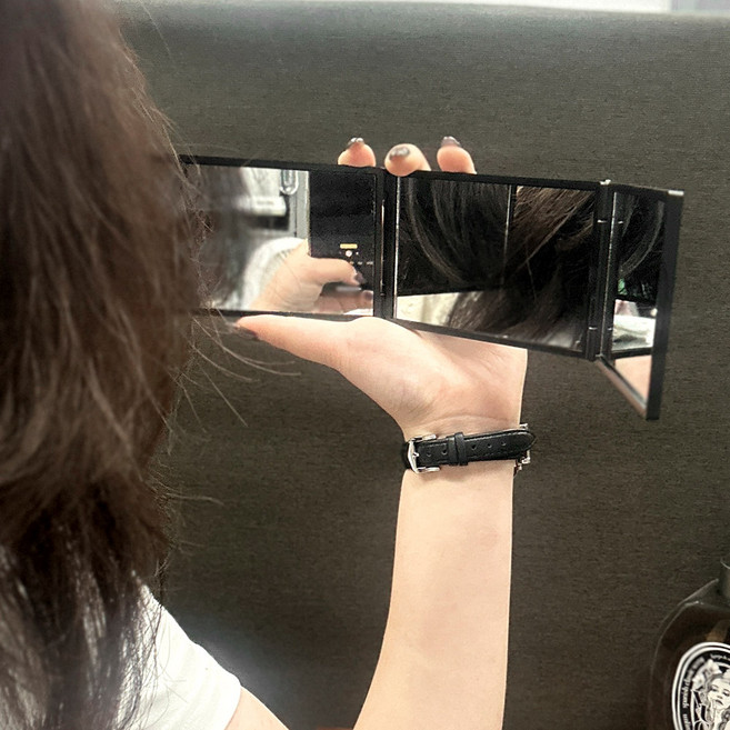 모나코올리브 포미러 4면 접이식 손거울, 1개, 블랙