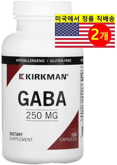 Kirkman Labs GABA 250mg 캡슐 150정, 2개 - 쿠팡
