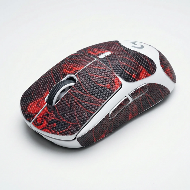 케이노 지슈라 전용 마우스 그립 테이프 논슬립 패치 G PRO X SUPERLIGHT, 1개, Full_RED-63