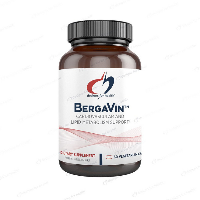 디자인포헬스 베르가빈 혈액순환개선제 혈액순환에 좋은 음식 콜레스테롤 개선 Designs for Health BergaVin 60 vegi caps, 1개, 60 capsules, 60정