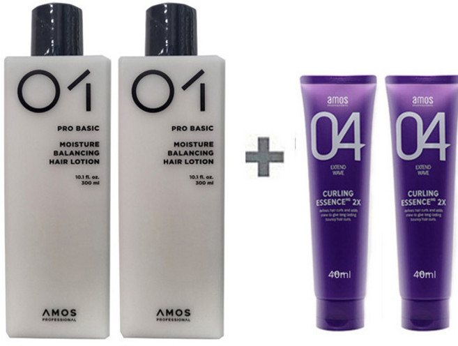 아모스 모이스처 밸런싱 헤어로션 300ml x 2개(600ml) + 컬링 에센스 40ml x 2개 증정