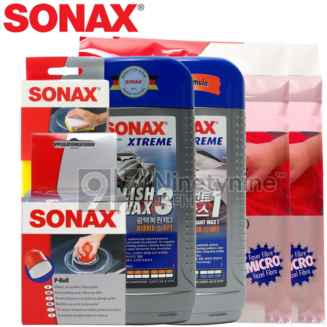 소낙스 광택 6종세트+금액별사은품 브릴리언트왁스1+익스트림광택복원제3+왁싱스펀지+P-BALL스펀지+초극세사타월-레드 2개, 1개