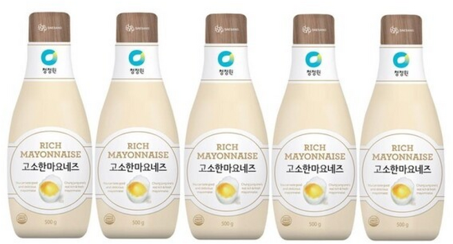 청정원 고소한 마요네즈, 5개, 500g
