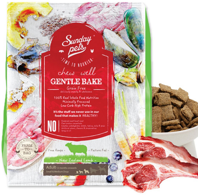 젠틀베이크 램 양 강아지 오븐베이크 LID 그레인프리 사료, 1.3kg, 1개