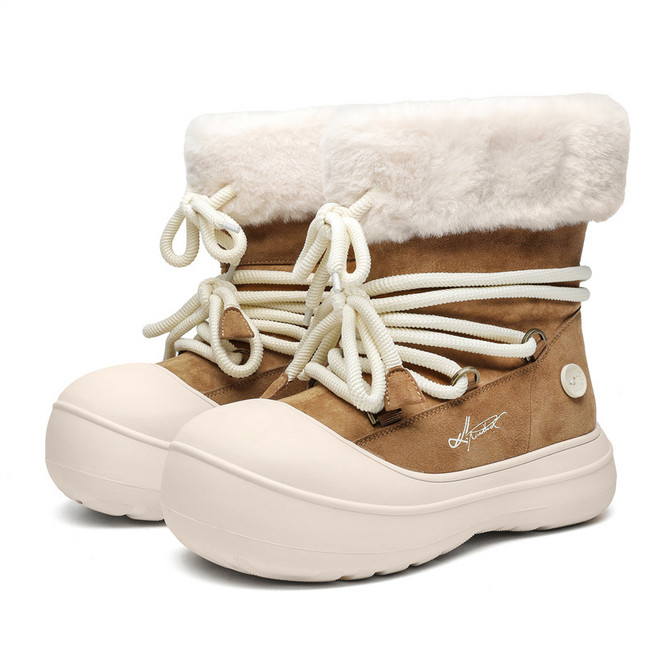 TOPMOX 프리미엄 방한화 방수 미끄럼방지 키높이 퍼안감 두꺼운 밑창